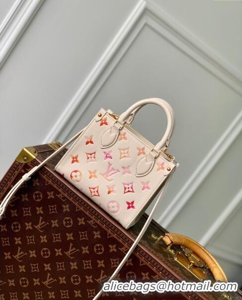 Louis Vuitton OnTheGo BB Tote Bag in Monogram Empreinte Grained Leather M47115 Sunrise Aquarelle 2024