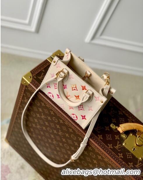 Louis Vuitton OnTheGo BB Tote Bag in Monogram Empreinte Grained Leather M47115 Sunrise Aquarelle 2024