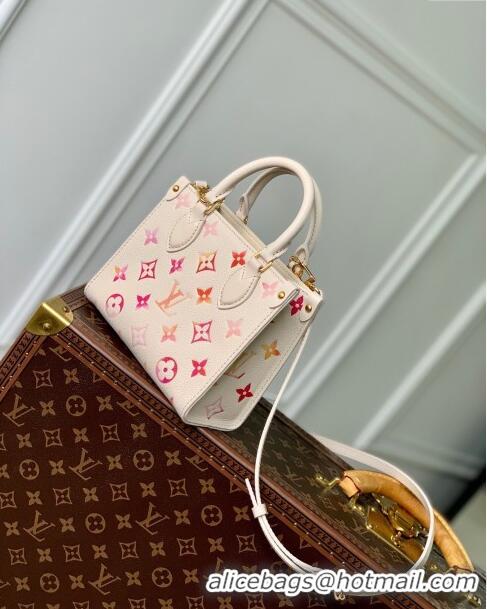 Louis Vuitton OnTheGo BB Tote Bag in Monogram Empreinte Grained Leather M47115 Sunrise Aquarelle 2024