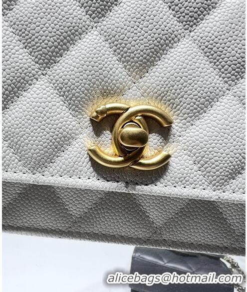 Buy Discount Chanel Grained Calfskin Clutch with Heart Chain AP3201 White 2024