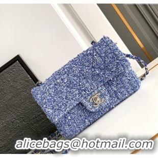 Good Quality Chanel Classic Tweed Mini 11.12 Flap Bag A69900 Blue 2024