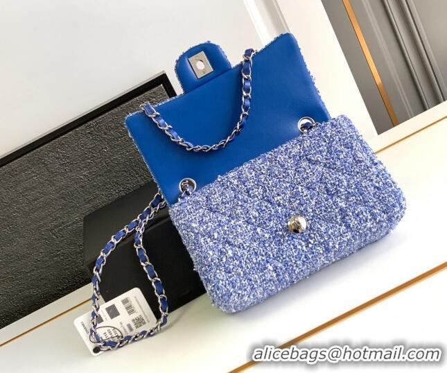 Good Quality Chanel Classic Tweed Mini 11.12 Flap Bag A69900 Blue 2024