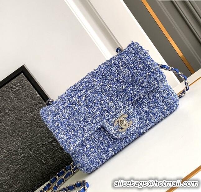 Good Quality Chanel Classic Tweed Mini 11.12 Flap Bag A69900 Blue 2024