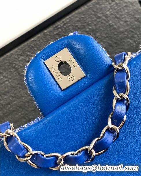 Good Quality Chanel Classic Tweed Mini 11.12 Flap Bag A69900 Blue 2024