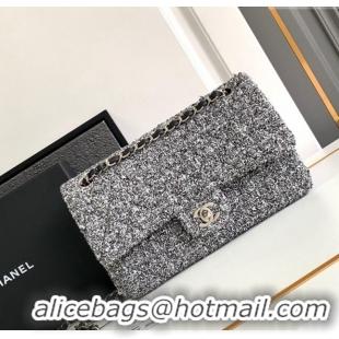 Famous Brand Chanel Classic Tweed Medium 11.12 Flap Bag A01112 White/Black 2024