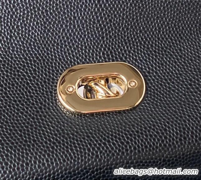 Buy Inexpensive Chanel Grained Calfskin Medium Flap Bag with Top Handle AS4712 Black 2024