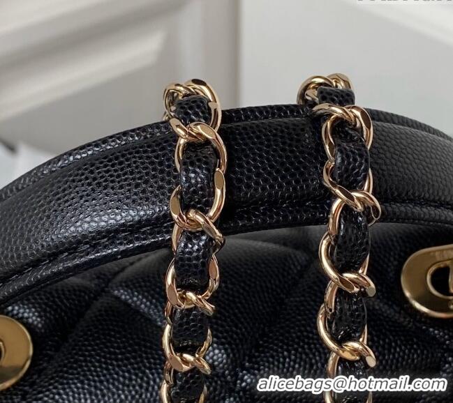 Buy Discount Chanel Grained Calfskin Small Flap Bag with Top Handle AS4711 Black 2024