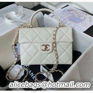 Promotional Chanel Grained Calfskin Small Flap Bag with Top Handle AS4711 White 2024