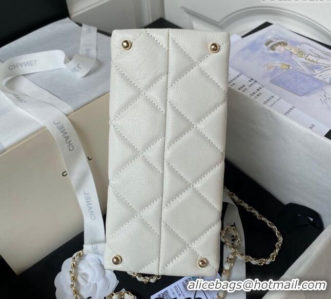 Promotional Chanel Grained Calfskin Small Flap Bag with Top Handle AS4711 White 2024