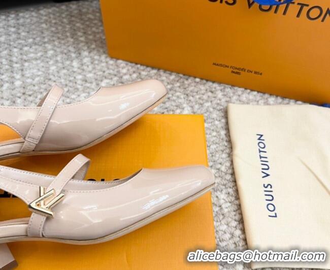 Best Price Louis Vuitton Romy Slingback Pumps 3.5cm in Patent Leather Pale Pink 606169