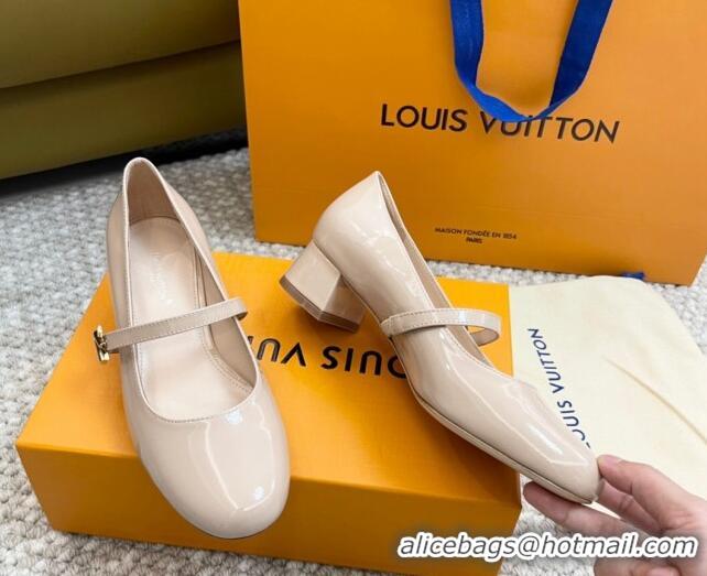 Best Grade Louis Vuitton Romy Pumps 3.5cm in Patent Leather Pale Pink 606170