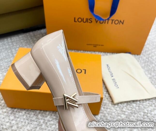 Best Grade Louis Vuitton Romy Pumps 3.5cm in Patent Leather Pale Pink 606170