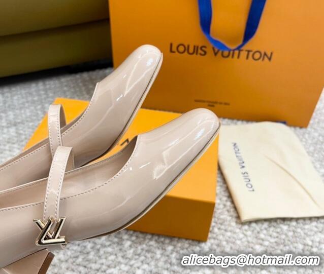 Best Grade Louis Vuitton Romy Pumps 3.5cm in Patent Leather Pale Pink 606170