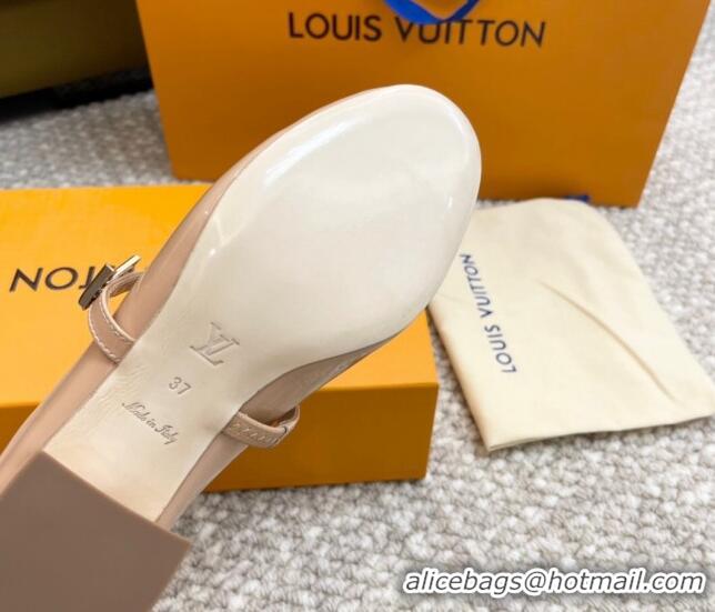 Best Grade Louis Vuitton Romy Pumps 3.5cm in Patent Leather Nude 606171