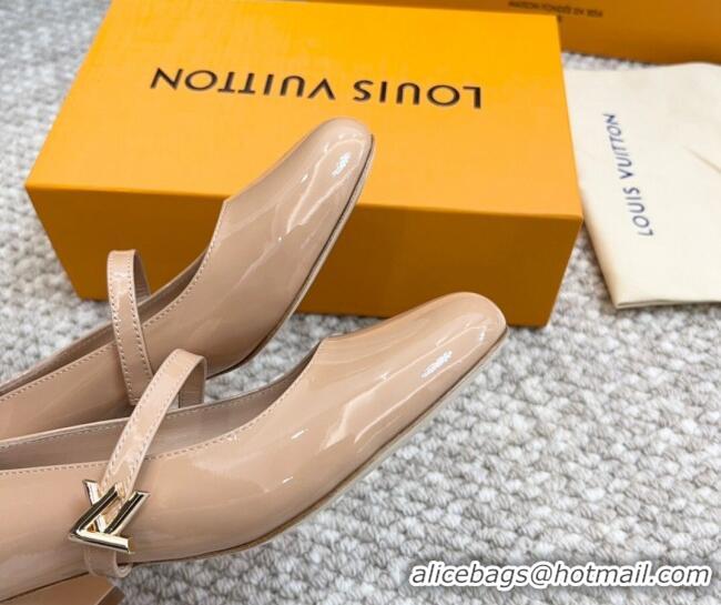 Best Grade Louis Vuitton Romy Pumps 3.5cm in Patent Leather Nude 606171