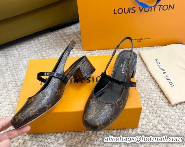 Most Popular Louis Vuitton Romy Slingback Pumps 3.5cm in Monogram Canvas 606174