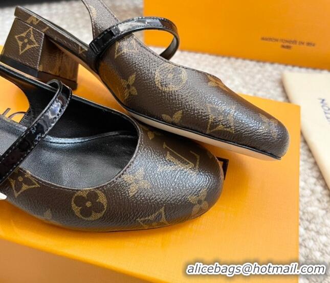 Most Popular Louis Vuitton Romy Slingback Pumps 3.5cm in Monogram Canvas 606174