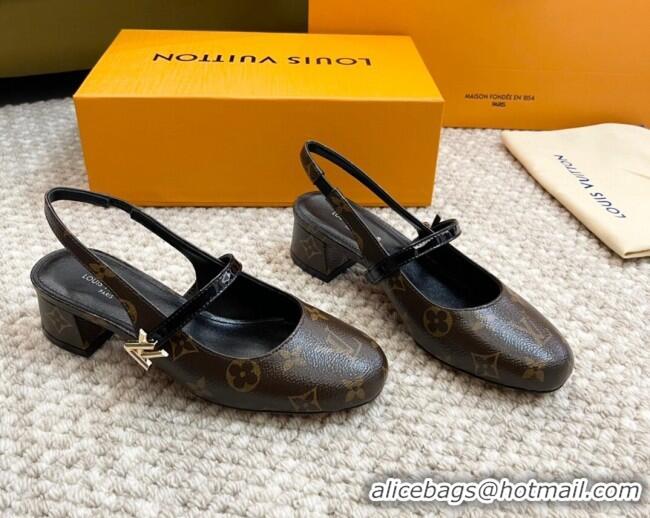 Most Popular Louis Vuitton Romy Slingback Pumps 3.5cm in Monogram Canvas 606174