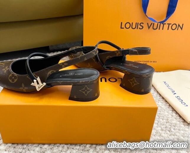 Most Popular Louis Vuitton Romy Slingback Pumps 3.5cm in Monogram Canvas 606174