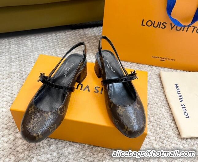 Most Popular Louis Vuitton Romy Slingback Pumps 3.5cm in Monogram Canvas 606174