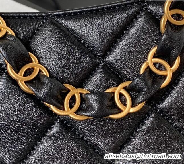 Good Taste Chanel Quilted Lambskin Medium Hobo bag AS4754 Black 2024