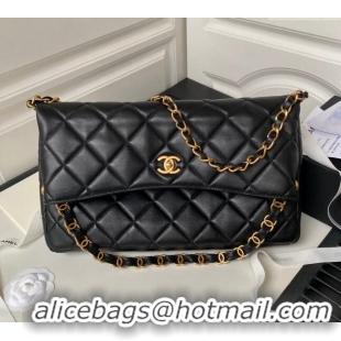 Famous Brand Chanel Quilted Lambskin Large Hobo bag AS4777 Black 2024