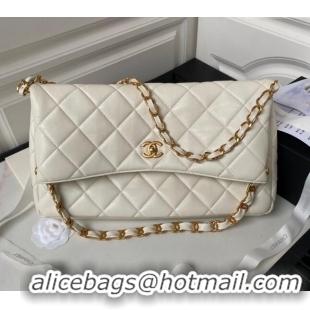 Good Product Chanel Quilted Lambskin Large Hobo bag AS4777 White 2024