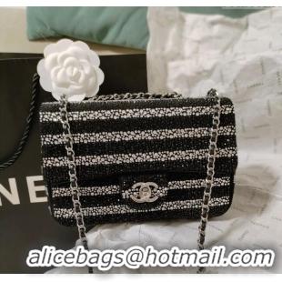 Famous Brand Chanel Crystals Evening Bag AS4297 Black/Silver 2024