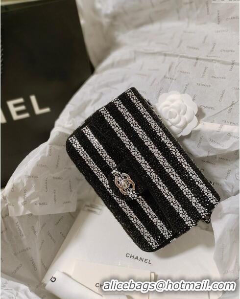 Famous Brand Chanel Crystals Evening Bag AS4297 Black/Silver 2024