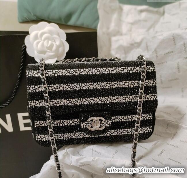 Famous Brand Chanel Crystals Evening Bag AS4297 Black/Silver 2024