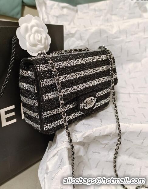 Famous Brand Chanel Crystals Evening Bag AS4297 Black/Silver 2024