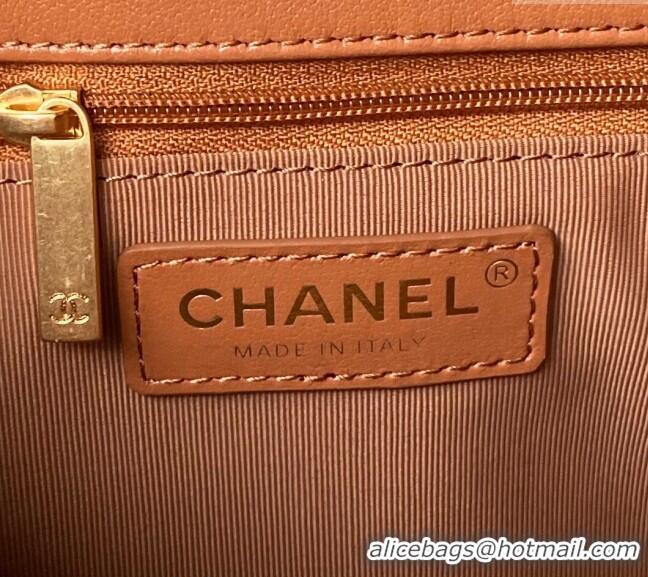 Grade Design Chanel Shiny Crumpled Calfskin Small Messenger bag AS4743 Brown 2024