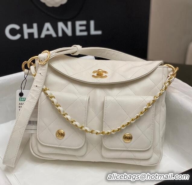 Promotional Chanel Shiny Crumpled Calfskin Small Messenger bag AS4743 White 2024