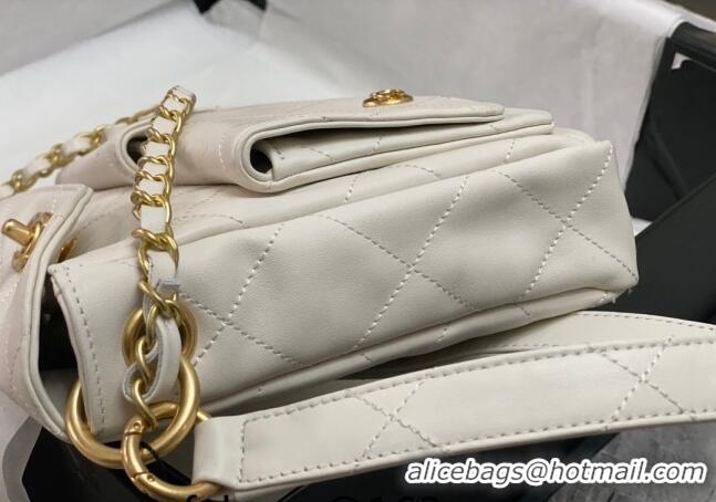 Promotional Chanel Shiny Crumpled Calfskin Small Messenger bag AS4743 White 2024