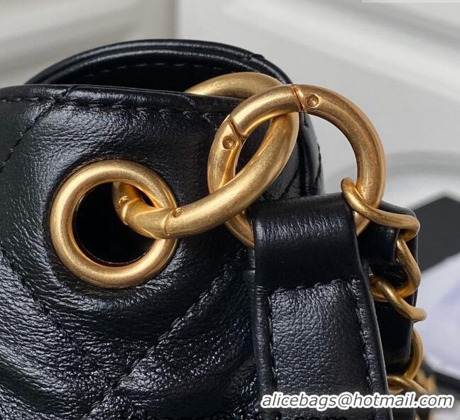 Big Discount Chanel Shiny Crumpled Calfskin Medium Messenger bag AS4668 Black 2024