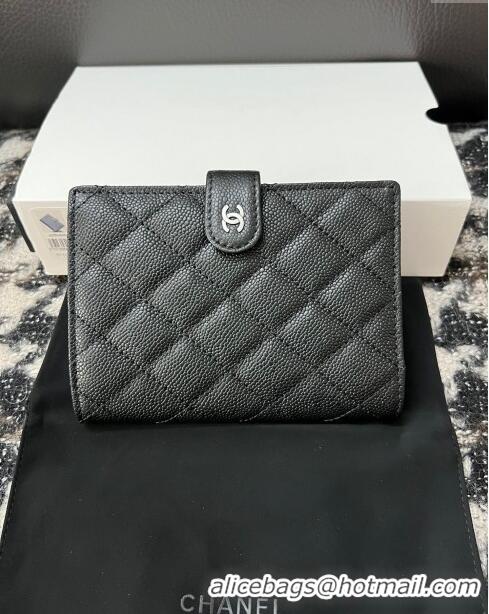 Trendy Design Chanel Quilted Grained Calfskin Passport Cover A96066 Black 2024