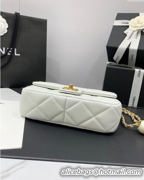 Buy Discount Chanel Lambskin Small Flap Bag with Pearls Chain AS4861 White 2024