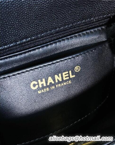 Perfect Fashion Chanel Grained Calfskin Mini Flap Bag with Top Handle AS4472 Black 2024