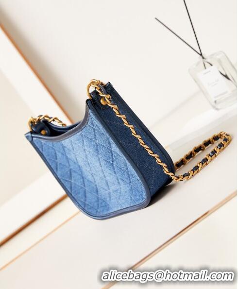 Best Promotional Chanel Washed Denim Hobo Bag AS4666 Blue 2024