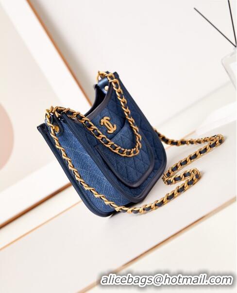 Best Promotional Chanel Washed Denim Hobo Bag AS4666 Blue 2024