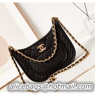 Top Quality Chanel Calfskin Hobo Bag AS4666 Black 2024