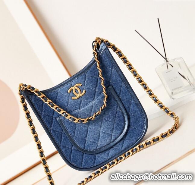 Super Quality Chanel Washed Denim Hobo Bag AS4532 Blue 2024