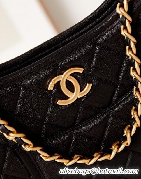 Cheapest Chanel Calfskin Hobo Bag AS4532 Black 2024