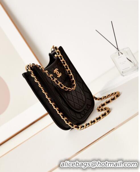 Cheapest Chanel Calfskin Hobo Bag AS4532 Black 2024