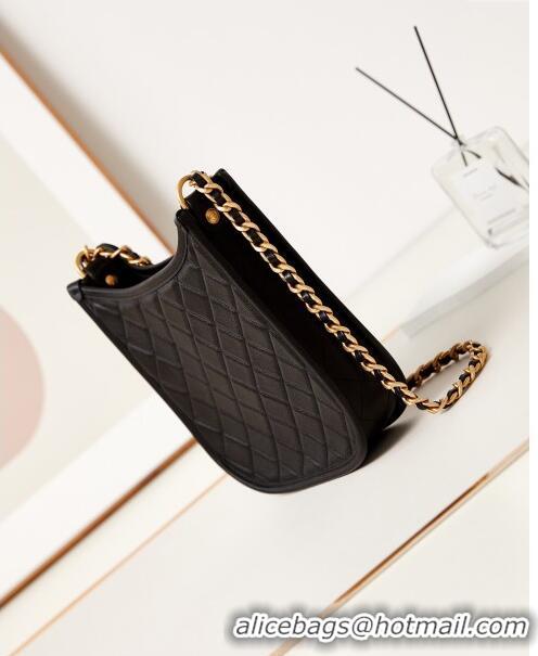 Cheapest Chanel Calfskin Hobo Bag AS4532 Black 2024