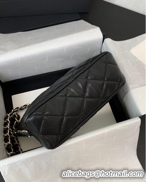 Buy Fashion Chanel Grained Shiny Small Hobo Bag AS4320 Black 2024