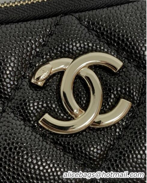 Buy Fashion Chanel Grained Shiny Small Hobo Bag AS4320 Black 2024