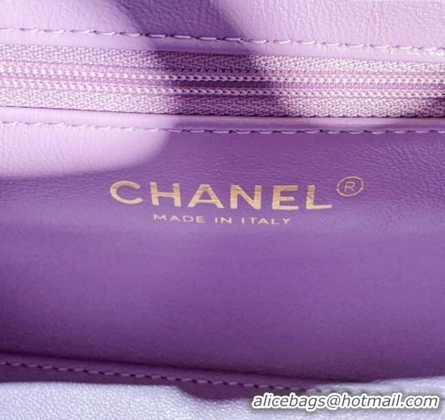 Promotional Chanel Shiny Calfskin Mini Shopping Bag AS4416 Purple 2024