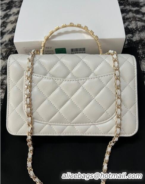 Best Price Chanel Lambskin Clutch with Chain AP3797 White 2024