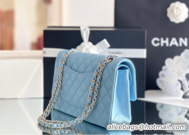 Market Sells Chanel Grained Calfskin Small Classic Flap Bag A01116 Sky Blue/Light Gold 2023 Original Quality